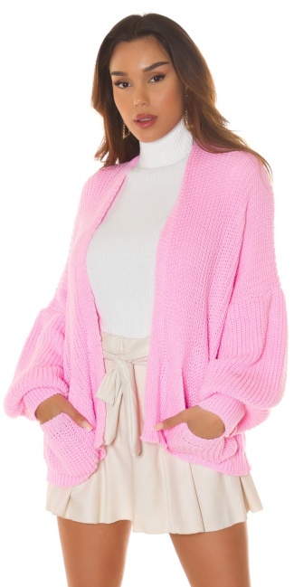 Musthave Oversized chunky knit Cardigan Pink